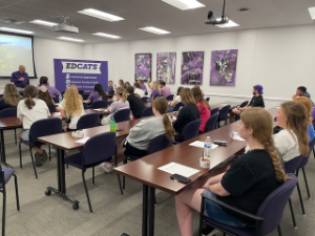 Todd Goodson, professor and interim dean of the College of Education, spoke with the newly-formed group of ED ASTRA education majors and discussed his experiences in rural education and the impact teachers can have in rural classrooms.