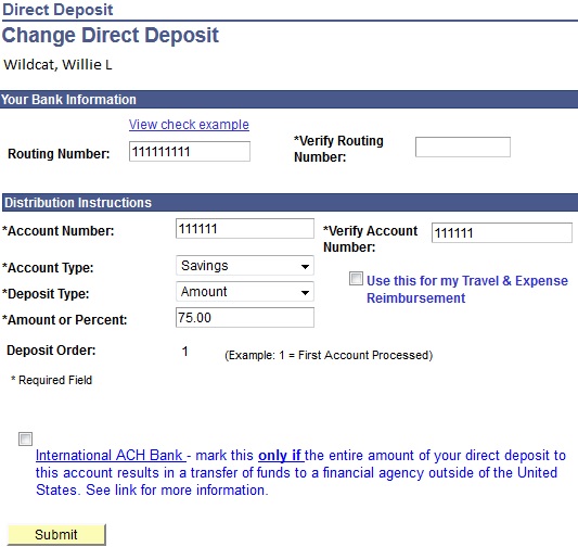 direct deposit percentage amount