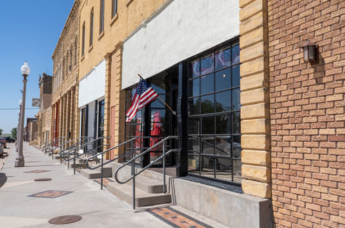 This image shows a building on a town main street. 