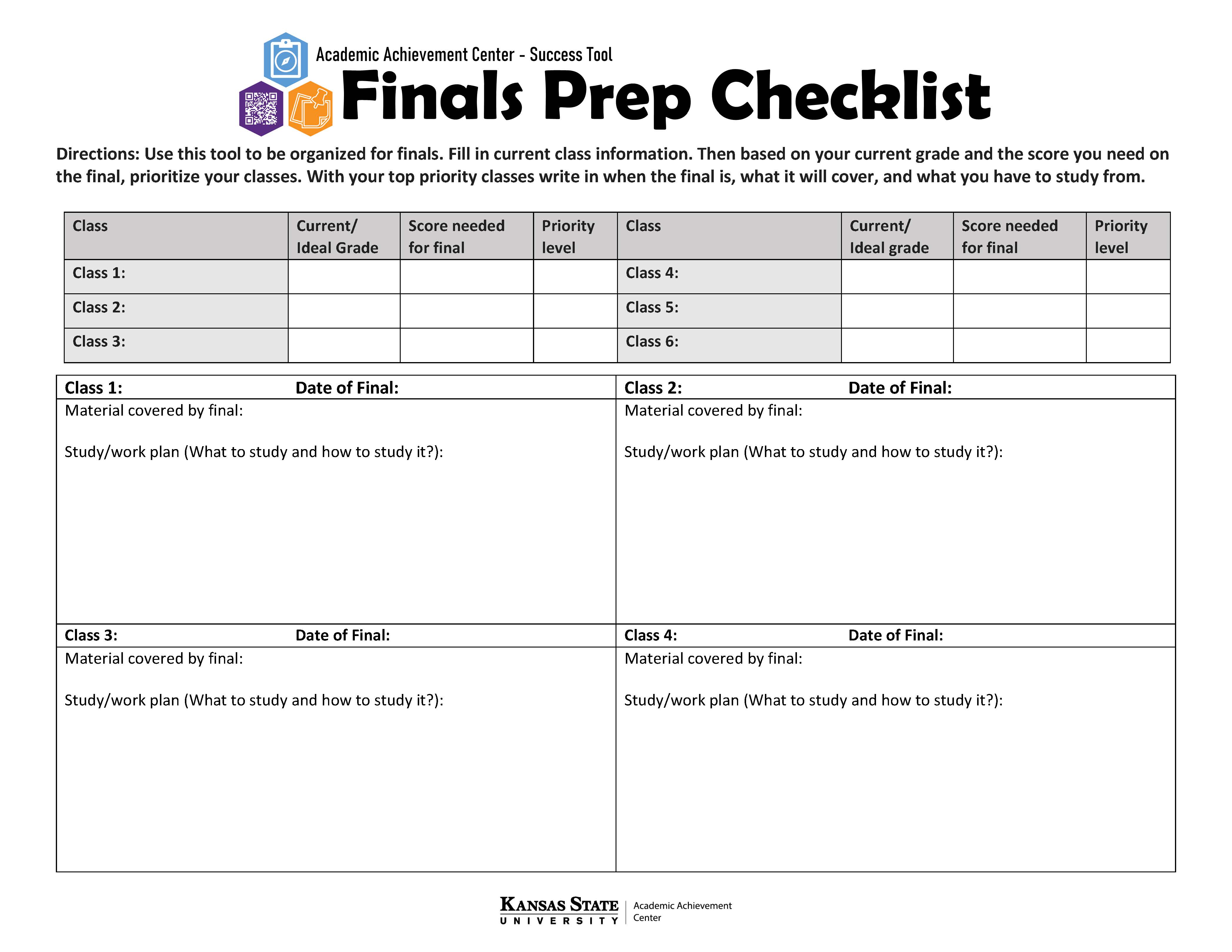 Finals prep worksheet