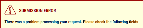 Submission Error message on AIM