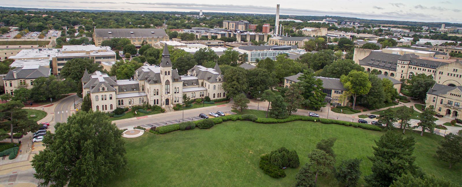 Aerial of Kansas State University Manhattan campus