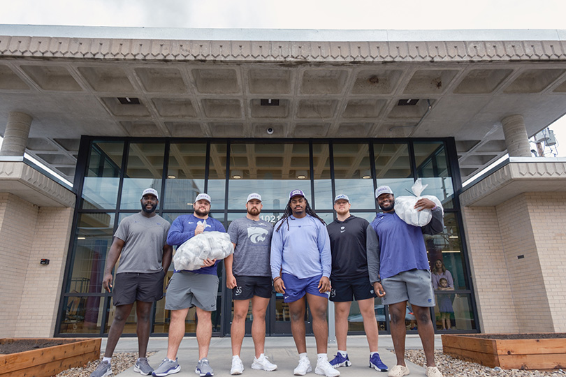 KSU Offensive Line delivering beef