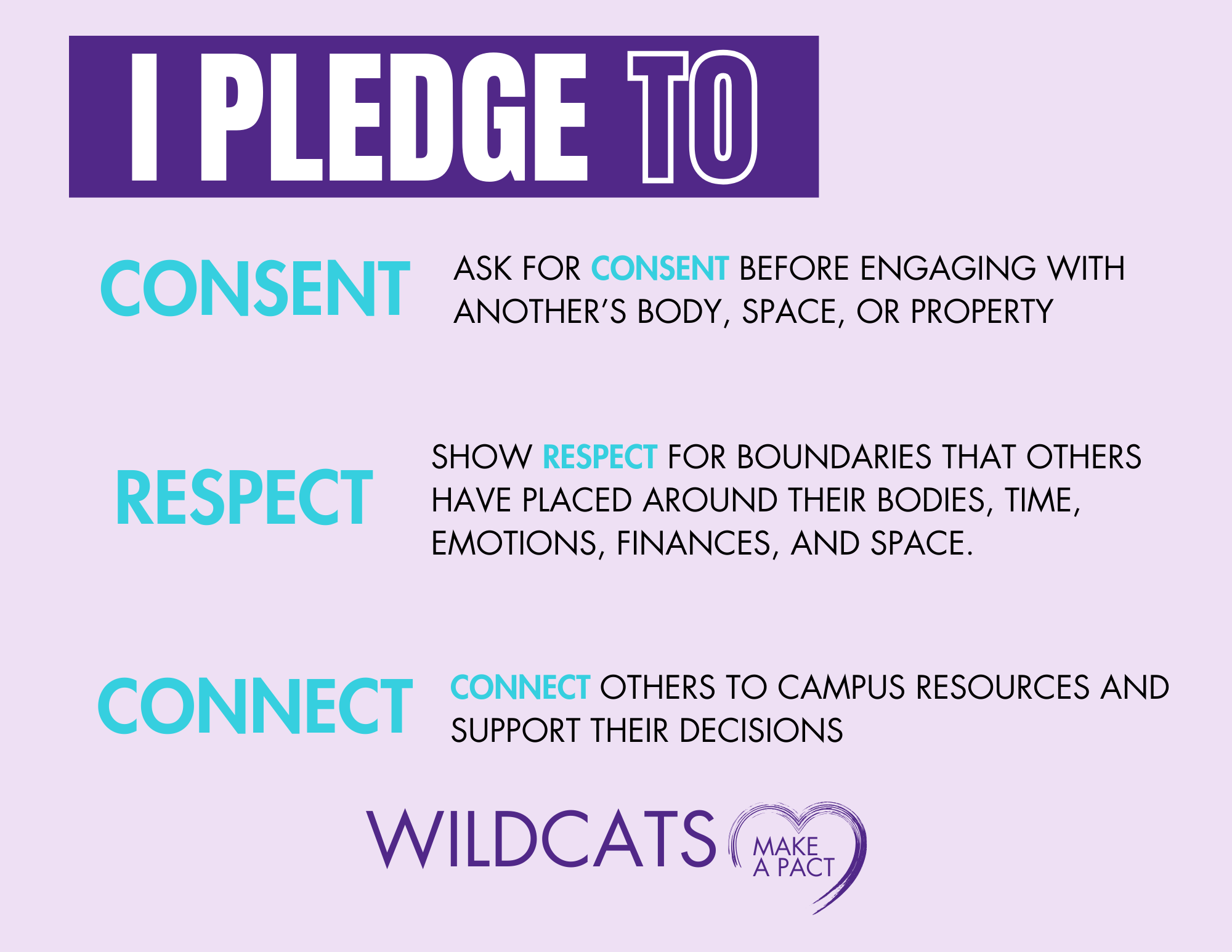 The Wildcats Make A Pact logo and pledge