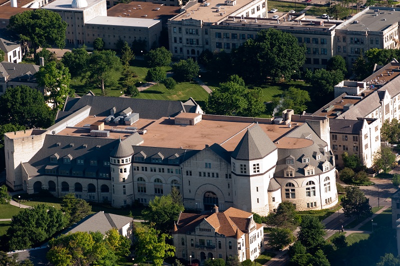 View of Anderson Hall from above