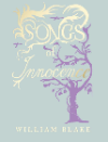 Light blue book cover with purple tree titled "Songs of Innocence"