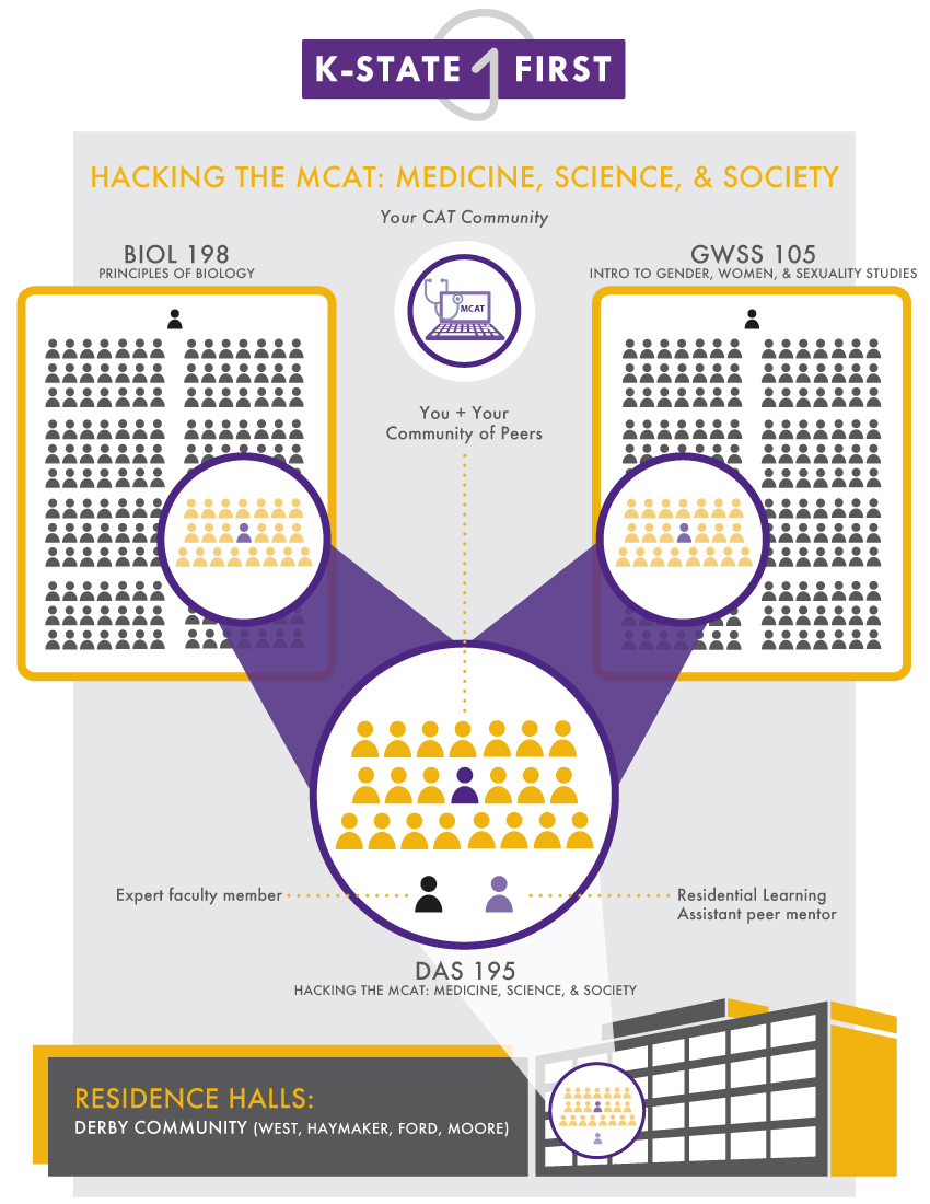 Flyer that shows three CAT Community courses for Hacking the MCAT