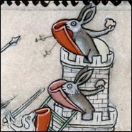 Drawing of a siege in the Middle Ages