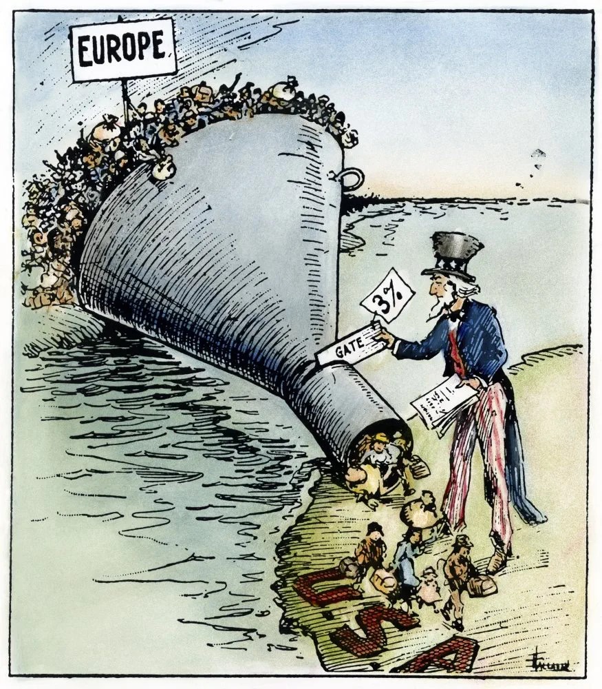 Political cartoon about US immigration