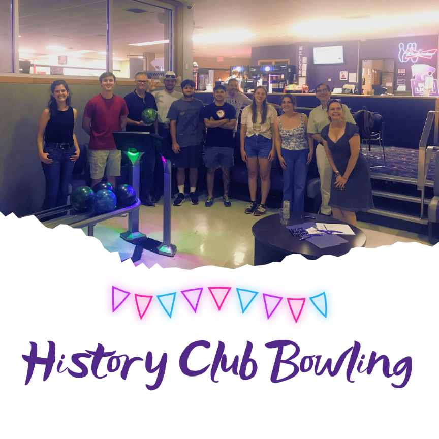 Picture of the History Club at the Bowling Alley in the Union - Fall 2024