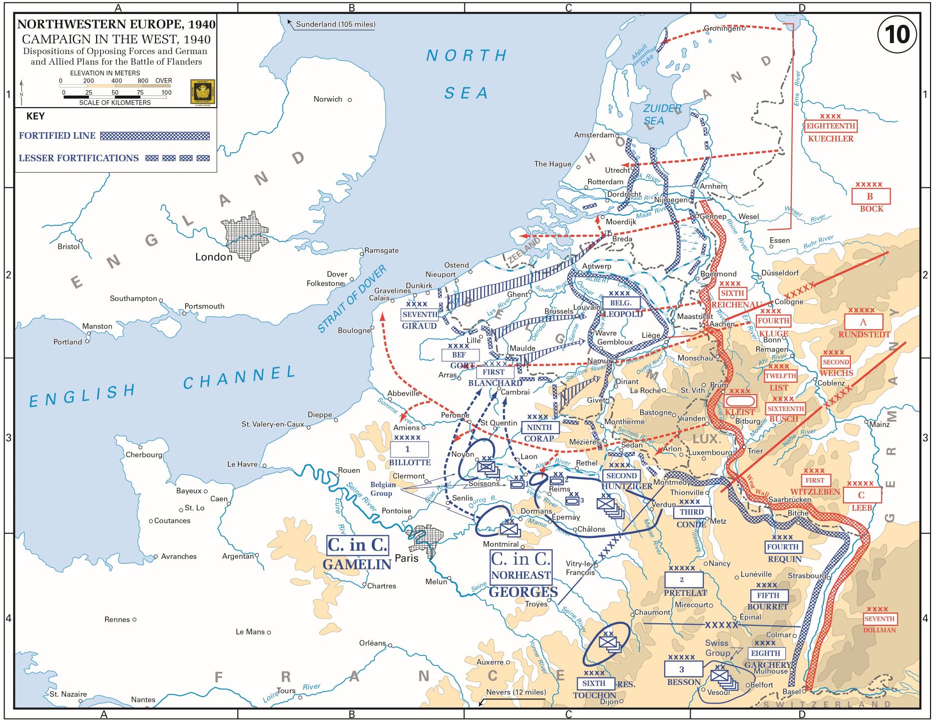 Military Map of Europe