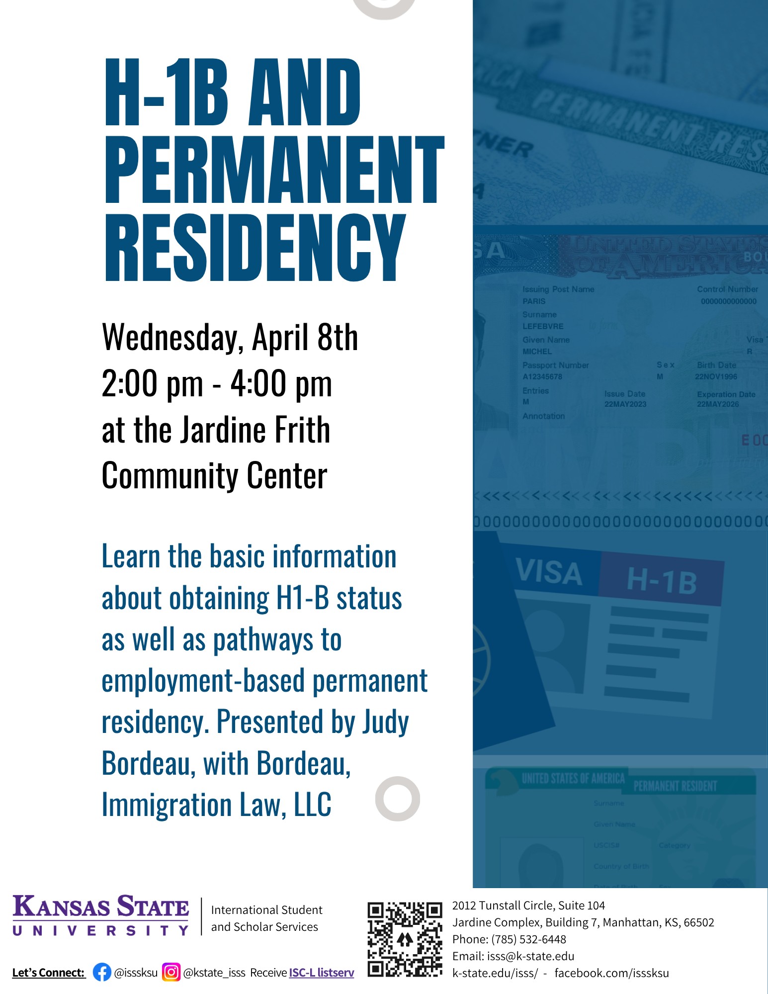H1B and permanent residency workshop flyer SP 2026