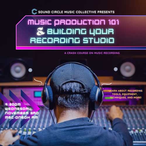 Workshop on music production and building your own recording studio