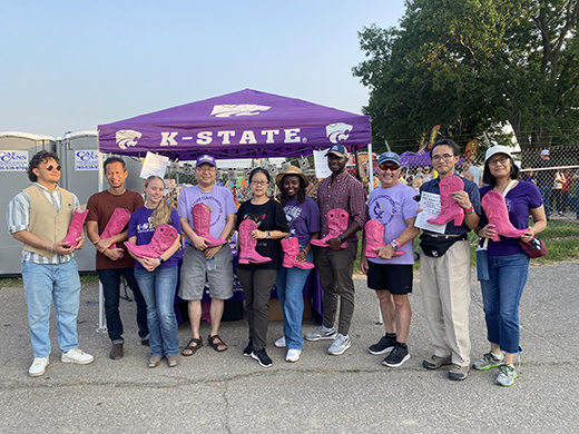 Volunteers for the "Pass the Boot" event