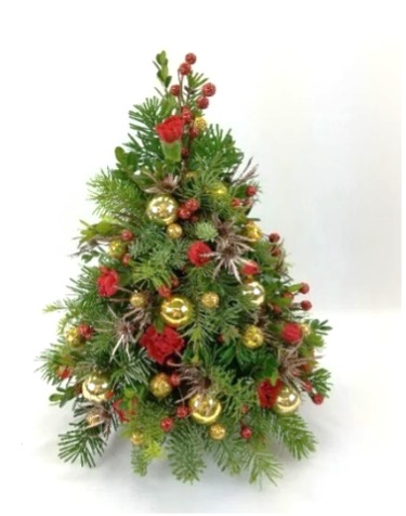 Holiday Tabletop Tree Floral Design