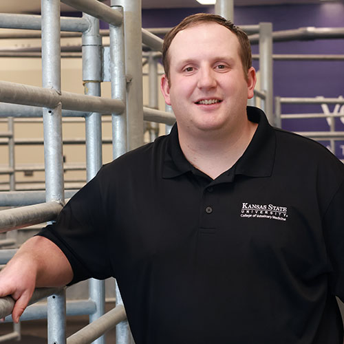 Fourth-year veterinary student Cody Minyard