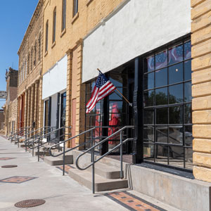 This image shows a building on a town main street. 