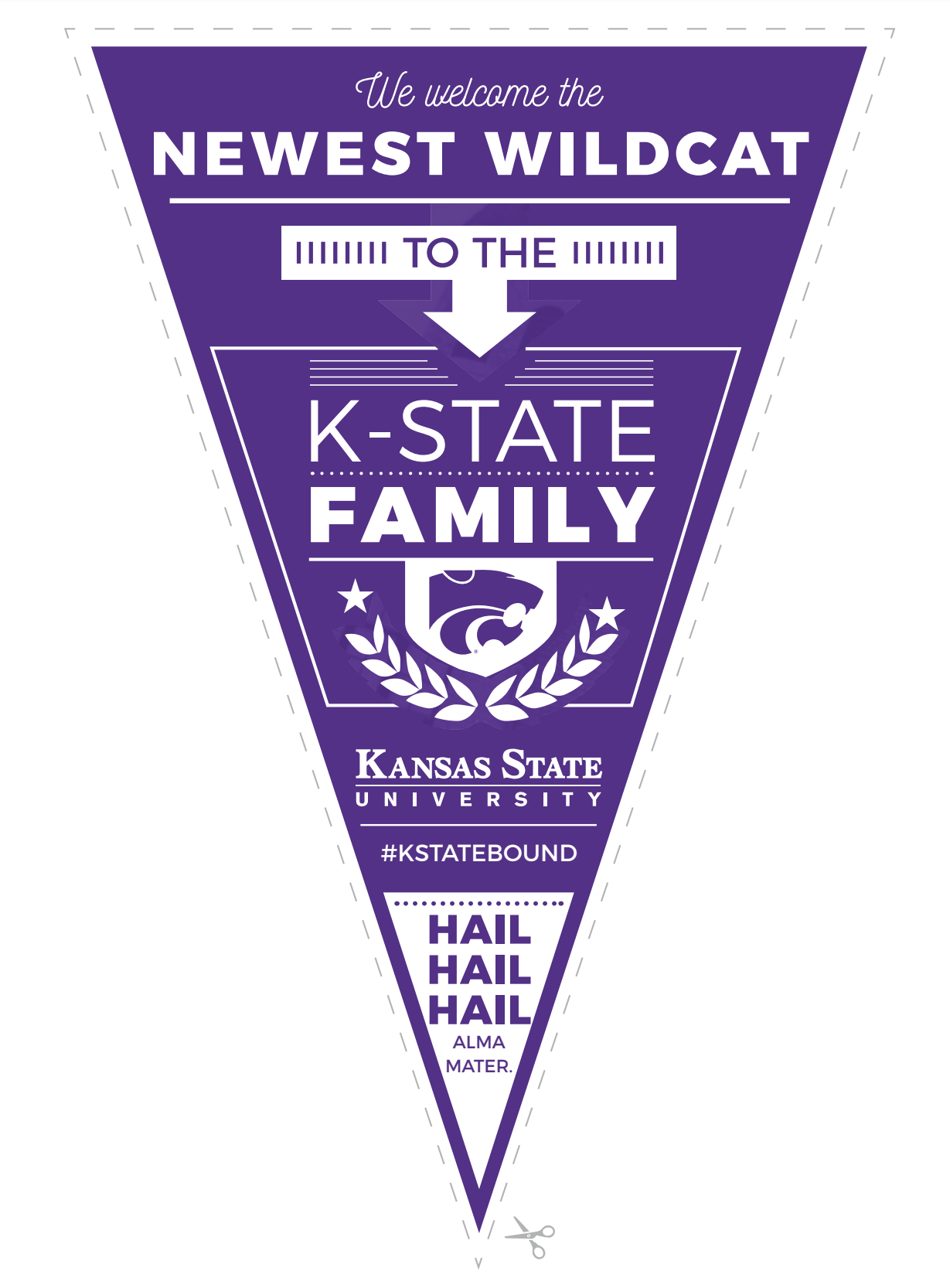 K-State printable acceptance pennant