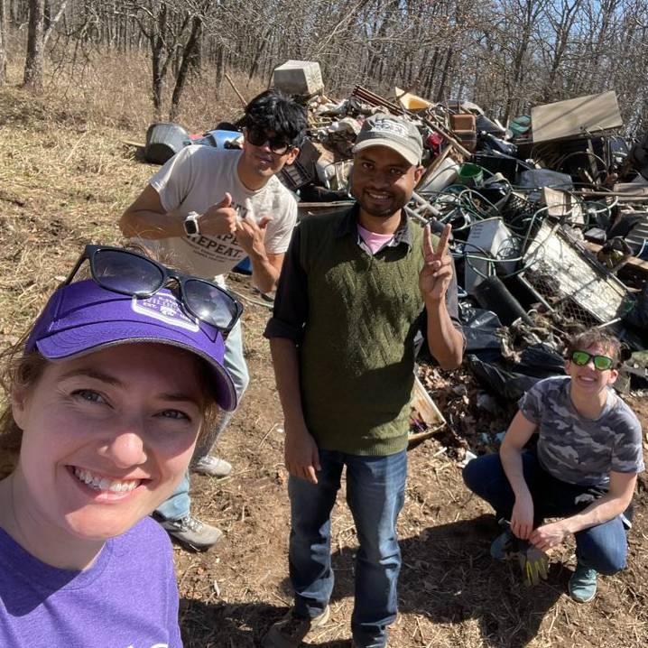 Students working outdoors