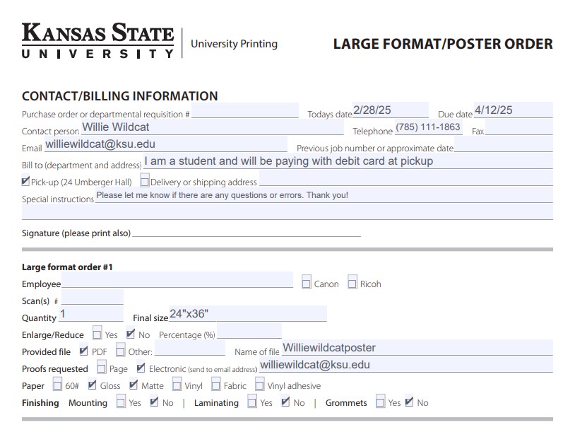 poster printing instructions