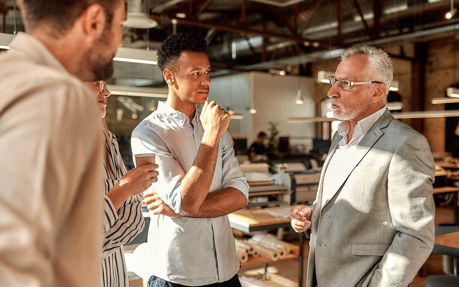 advisors talking in a group