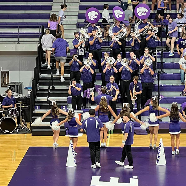 The Volleyball Band plays during a game