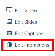 Edit Interactions option