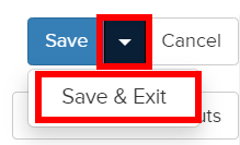 Save and Exit option