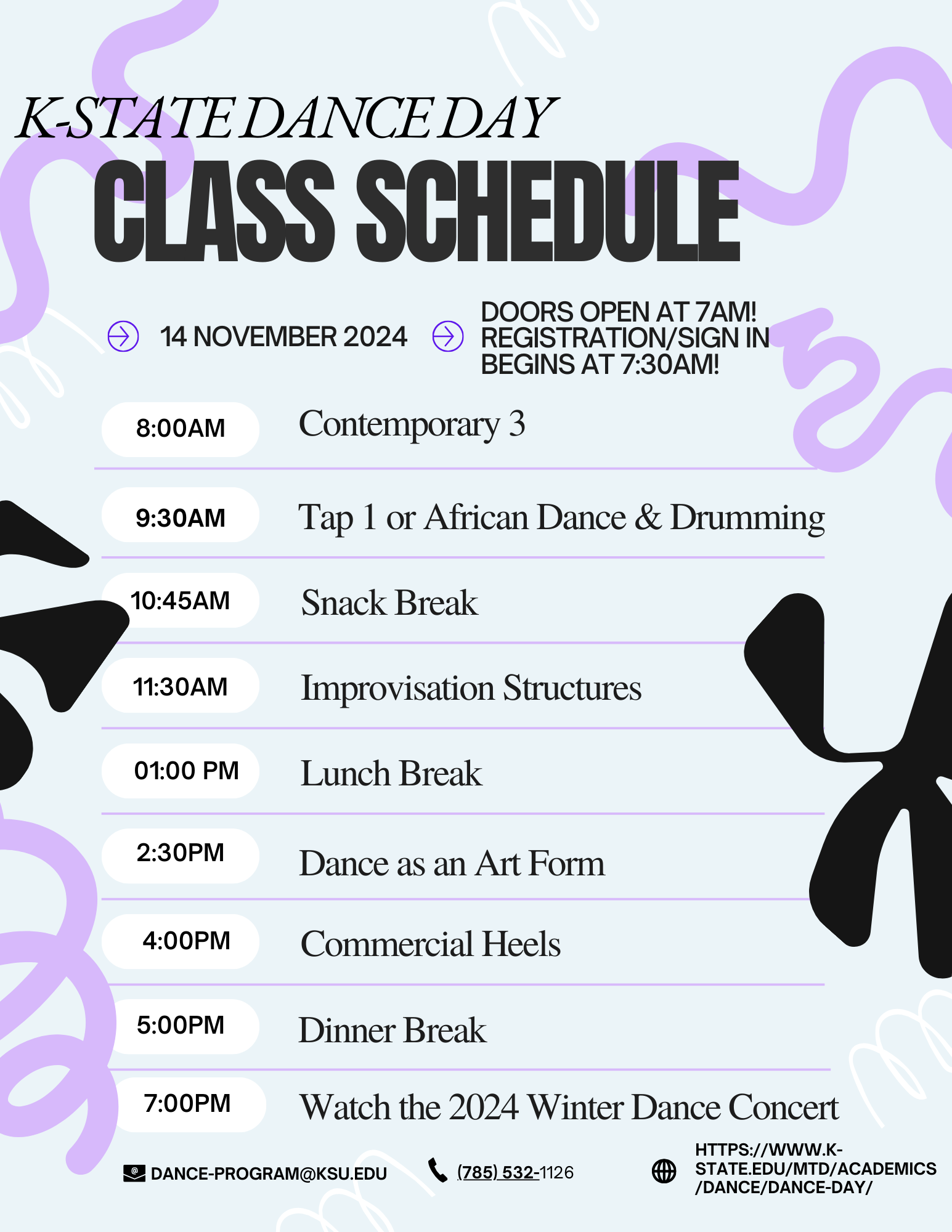 Dance Day 24 Schedule