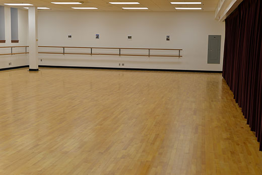 Nichols Hall 026 dance studio