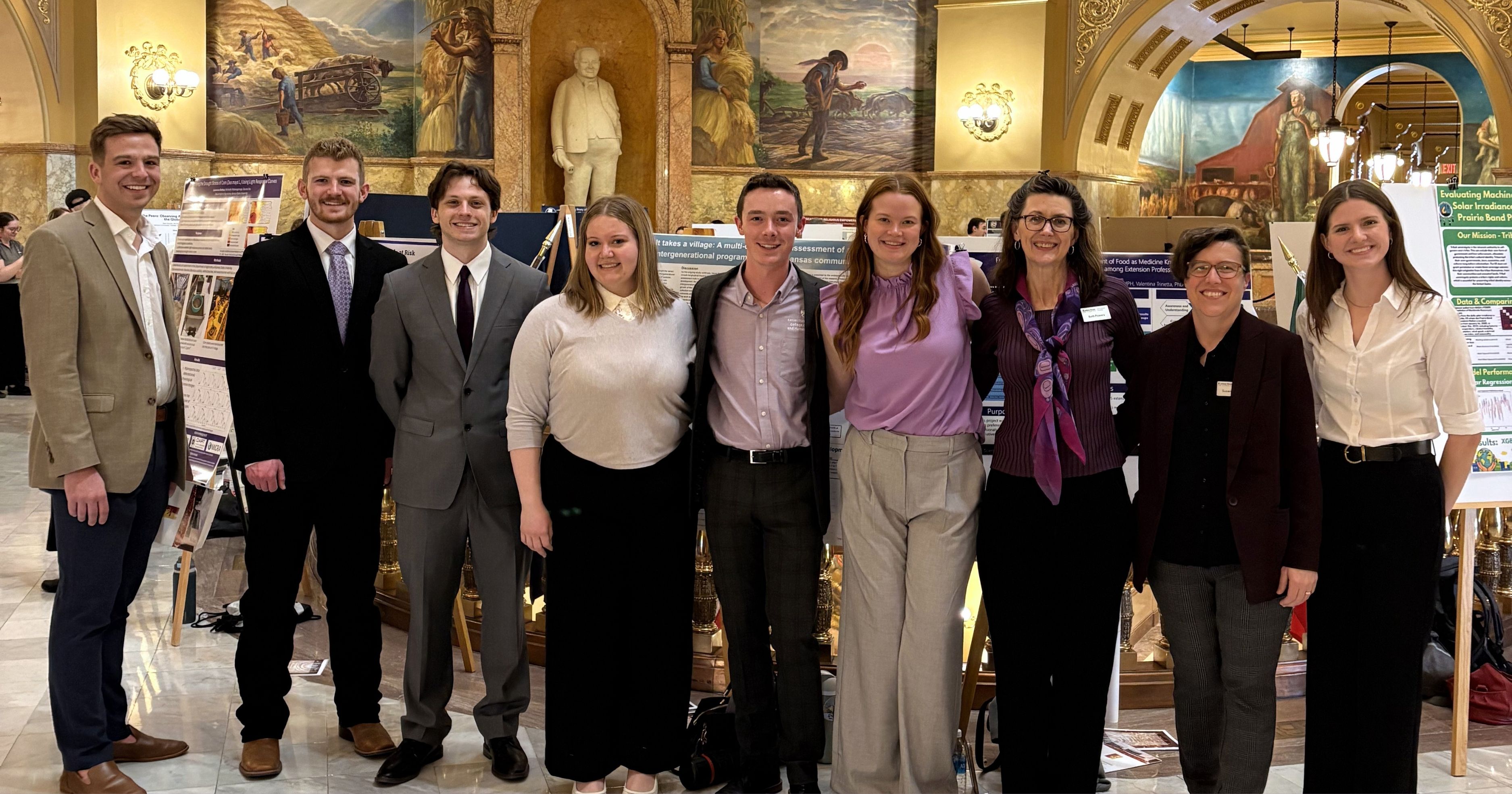 From left: Trase McQueen, Lawrence Settles, Mark Lexow, Madison Cynova, Michael Glenn, Tess Coontz, Beth Powers, Susan Rensing and Madeline Harp