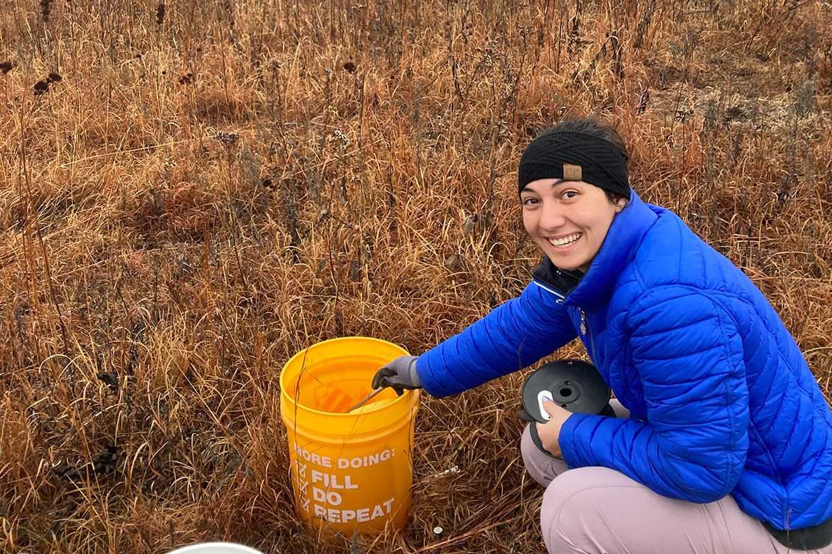 Lauren Seybold on the Konza Prairie. 