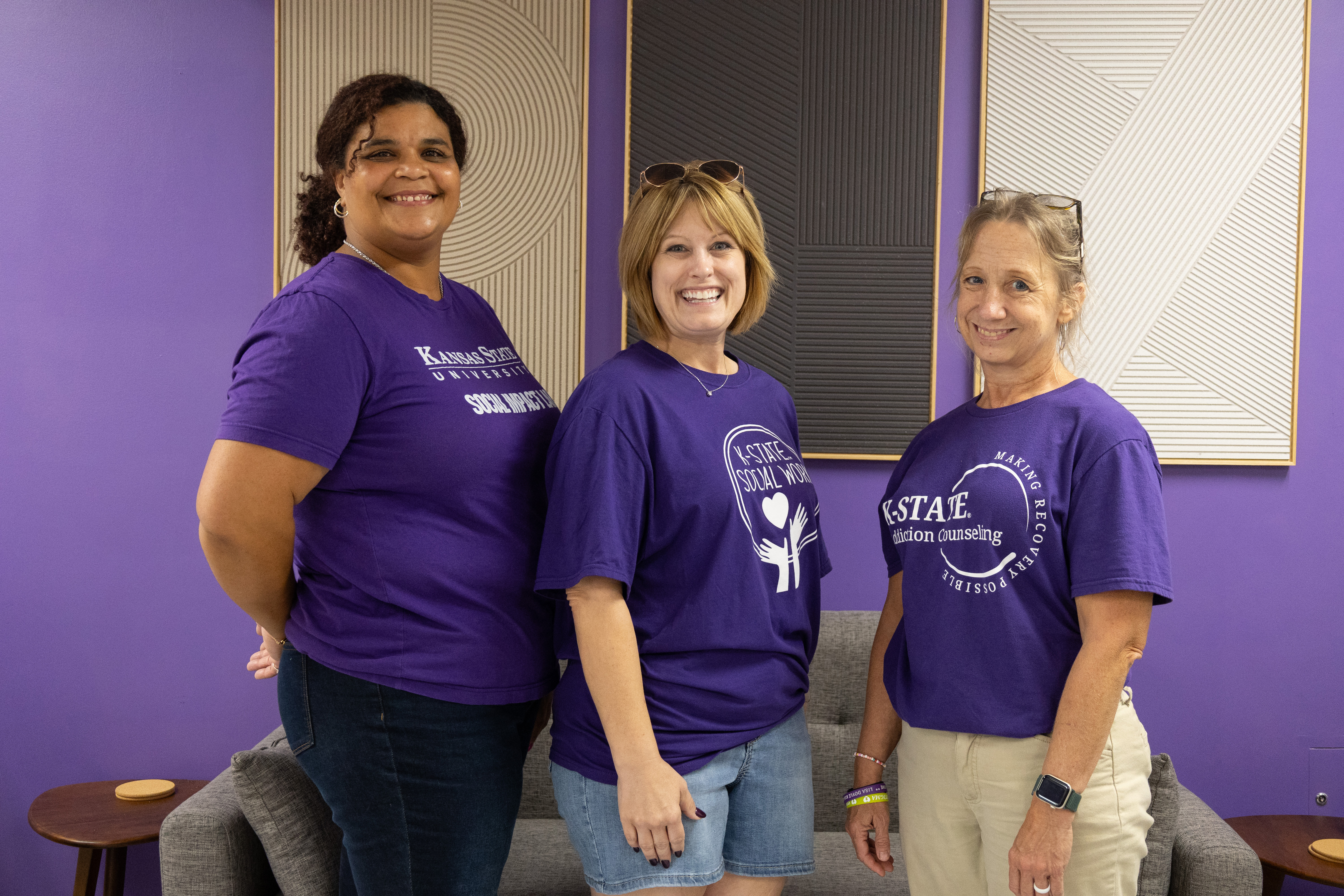 Tara Roush, Jammie Paulson and Sheila Hennigan are three of the facilitators for Wildcats in Recovery.
