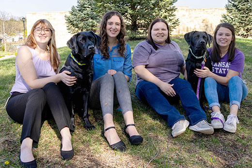 Veterinary medicine students with service dogs Veterinary medicine students with service dogs