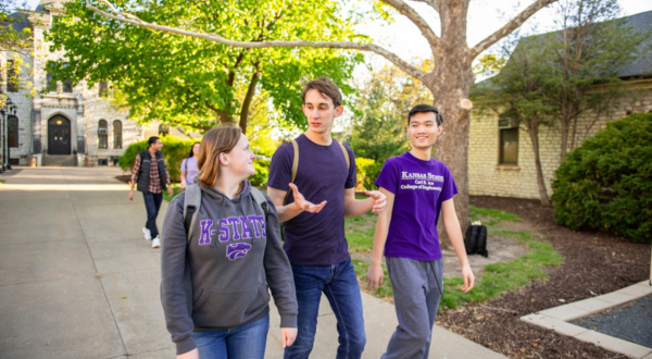 Students walking on campus