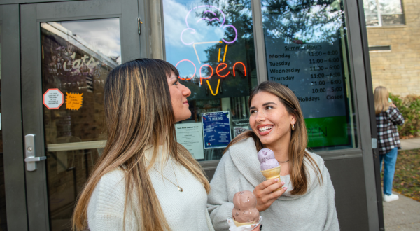 Students enjoy Call Hall Ice Cream