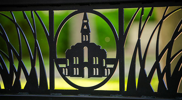 Metal likeness of Anderson Hall