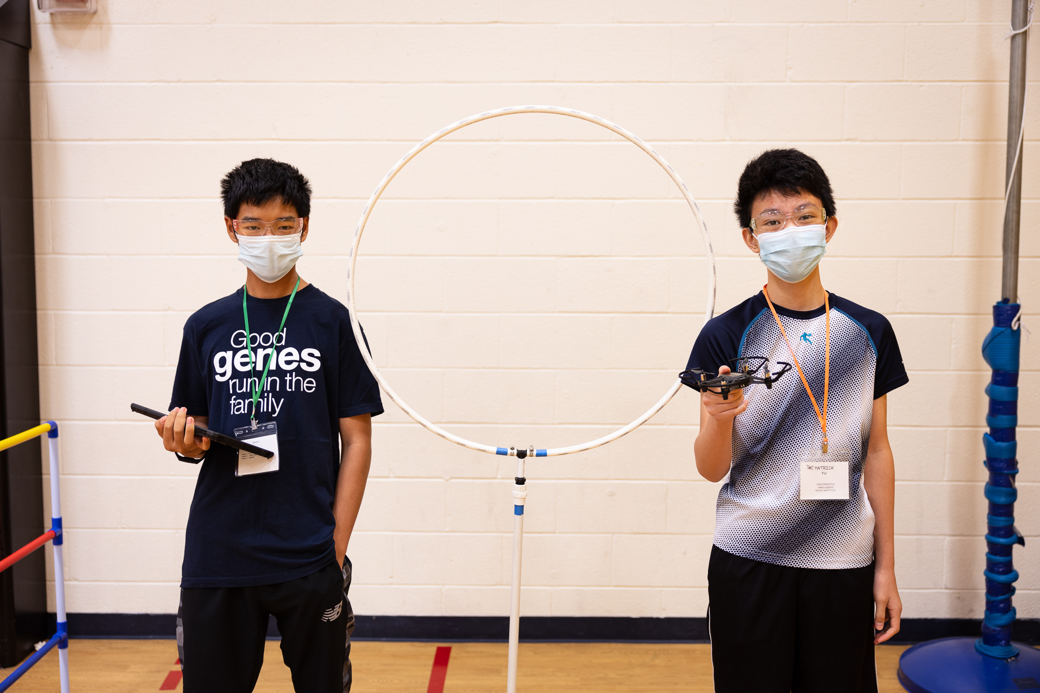 Students working with Tello drones